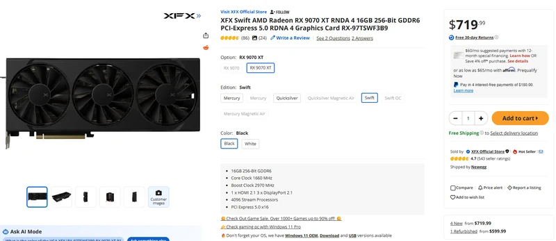 قیمت GPU برای نسل فعلی انویدیا و AMD