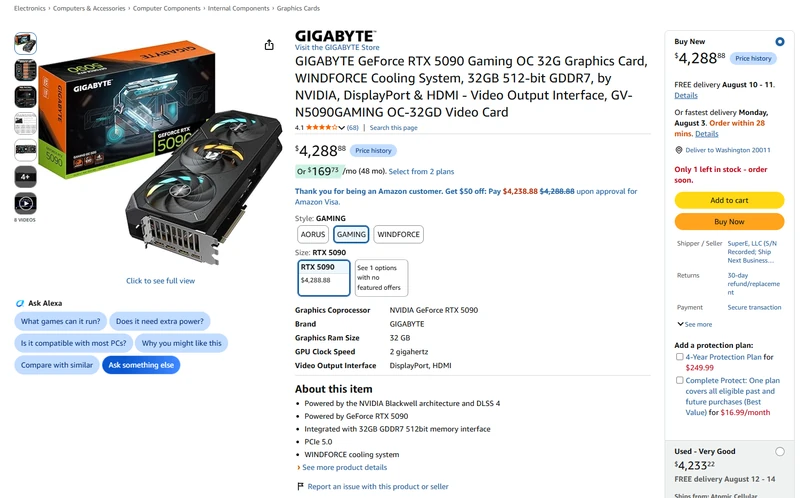 قیمت GPU برای نسل فعلی انویدیا و AMD