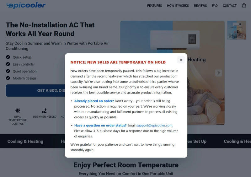 Epicooler fake 'air conditioner'