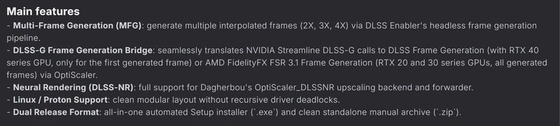 ویژگی‌های اصلی ماد DLSS Unlocked